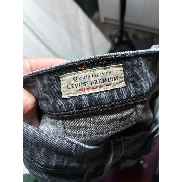 Levis Premium Ribcage Straight Jeans Washed Black High Rise Button Fly 26x30 - Picture 10 of 14